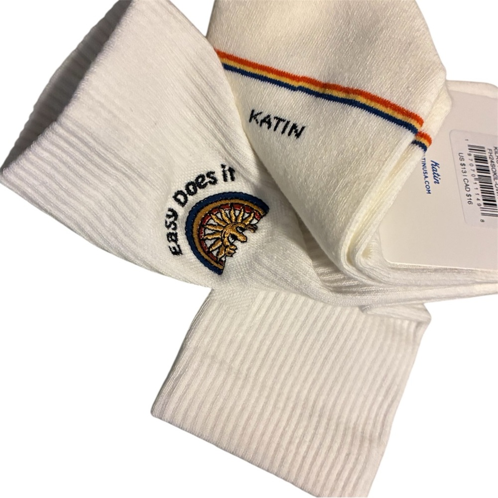 KATIN MEN’S CREW KILROY RAINBOW white SOCKS
Size 8-12 
New - Picture 5 of 5